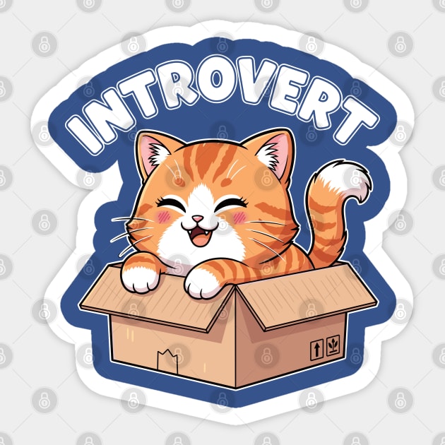 Kawaii Introvert Cat Sticker by enrynz